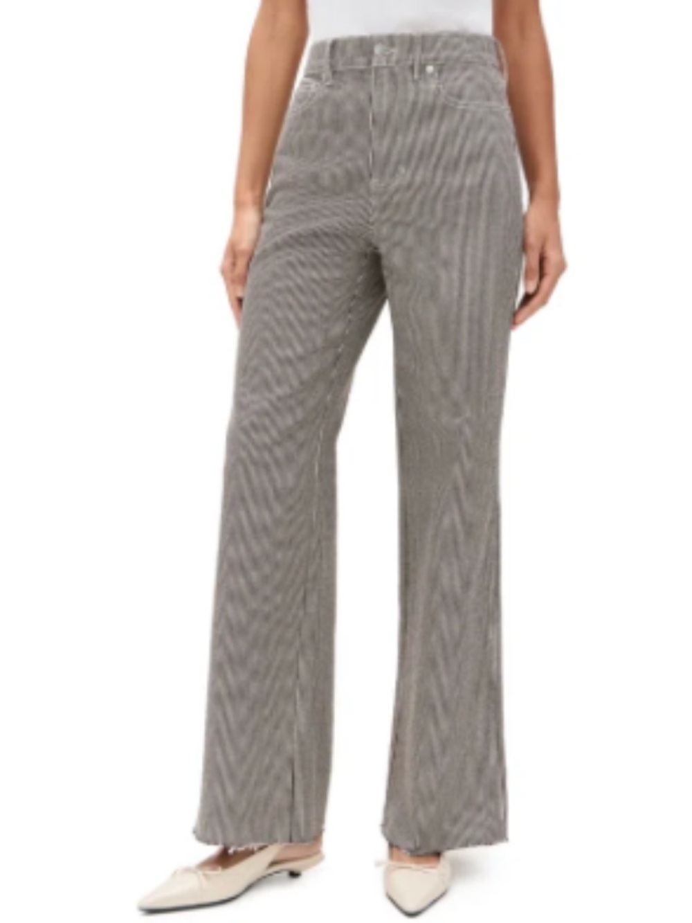 Veronica Beard Taylor High Rise wide Leg Jean. Color Cedar Stripe. Size 28